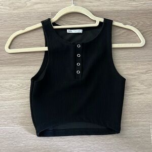 Black Zara Tank Crop Top